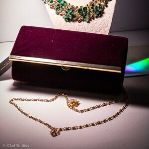 D'margeaux velvet burgundy gold prom, wedding, bridesmaids, mother clutch